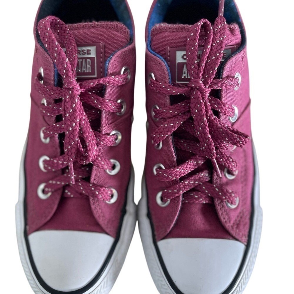 Converse Chuck Taylor Magenta Pink Sparkle Lace Low Top Sneakers Girls 5